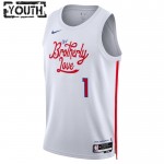 Maillot NBA Philadelphia 76ers James Harden 1 Nike 2022-23 City Edition Blanc Swingman - Enfant